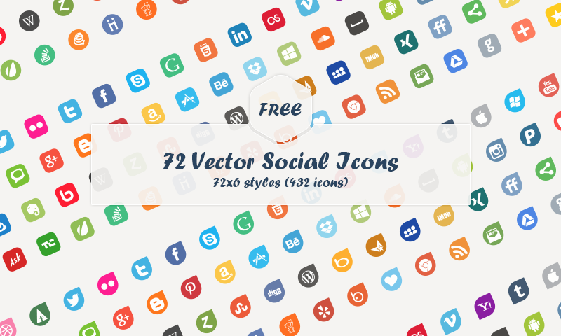 72 Vector Social Media Icons